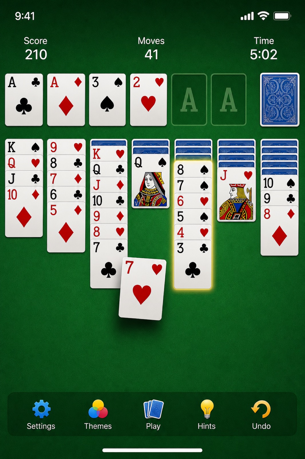 Dragging a card